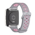 For Redmi Watch 3 Lite / Watch 3 Active Mijobs Square Hole Breathable TPU Watch Band(Grey Pink)