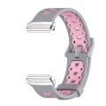 For Redmi Watch 3 Lite / Watch 3 Active Mijobs Square Hole Breathable TPU Watch Band(Grey Pink)