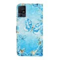 For TCL 40 SE Oil Embossed 3D Drawing Leather Phone Case(Blue Butterflies)