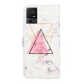 For TCL 40 SE Oil Embossed 3D Drawing Leather Phone Case(Triangular Marble)