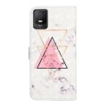 For TCL 403 Oil Embossed 3D Drawing Leather Phone Case(Triangular Marble)