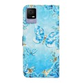 For TCL 405 / 406 Oil Embossed 3D Drawing Leather Phone Case(Blue Butterflies)