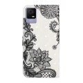 For TCL 405 / 406 Oil Embossed 3D Drawing Leather Phone Case(Lace Flower)