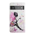 For Google Pixel 6 Oil Embossed 3D Drawing Leather Phone Case(Flower Fairy)