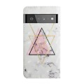 For Google Pixel 6 Oil Embossed 3D Drawing Leather Phone Case(Triangular Marble)