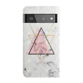 For Google Pixel 6 Pro Oil Embossed 3D Drawing Leather Phone Case(Triangular Marble)