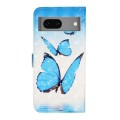 For Google Pixel 7 Oil Embossed 3D Drawing Leather Phone Case(3 Butterflies)