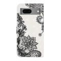 For Google Pixel 7 Oil Embossed 3D Drawing Leather Phone Case(Lace Flower)