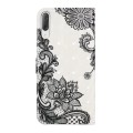 For Sony Xperia L3 Oil Embossed 3D Drawing Leather Phone Case(Lace Flower)