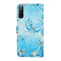 For Sony Xperia L4 Oil Embossed 3D Drawing Leather Phone Case(Blue Butterflies)