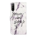 For Sony Xperia L4 Oil Embossed 3D Drawing Leather Phone Case(Words Marble)