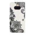 For Sony Xperia 10 Oil Embossed 3D Drawing Leather Phone Case(Lace Flower)