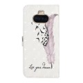 For Sony Xperia 10 Oil Embossed 3D Drawing Leather Phone Case(Feather)