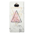 For Sony Xperia 10 Oil Embossed 3D Drawing Leather Phone Case(Triangular Marble)