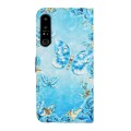 For Sony Xperia 10 IV Oil Embossed 3D Drawing Leather Phone Case(Blue Butterflies)