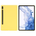 For Samsung Galaxy Tab S9 Ultra Pure Color Liquid Silicone Shockproof Tablet Case(Yellow)