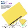 For Samsung Galaxy Tab S9+ Pure Color Liquid Silicone Shockproof Tablet Case(Yellow)