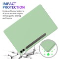 For Samsung Galaxy Tab S9+ Pure Color Liquid Silicone Shockproof Tablet Case(Green)