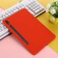 For Samsung Galaxy Tab S9 Pure Color Liquid Silicone Shockproof Tablet Case(Red)