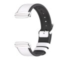 For Redmi Watch 3 Lite / Watch 3 Active Mijobs TPU Leather Watch Band(White Silver)