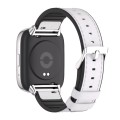 For Redmi Watch 3 Lite / Watch 3 Active Mijobs TPU Leather Watch Band(White Silver)