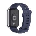 For Xiaomi Mi Band 8 Pro Mijobs Flat Hole Breathable Silicone Watch Band(Midnight Blue+Silver)