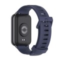 For Xiaomi Mi Band 8 Pro Mijobs Flat Hole Breathable Silicone Watch Band(Midnight Blue+Black)