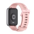 For Xiaomi Mi Band 8 Pro Mijobs Flat Hole Breathable Silicone Watch Band(Pink+Silver)