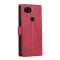 For Google Pixel 3a PU Genuine Leather Texture Embossed Line Phone Case(Red)