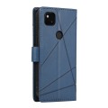 For Google Pixel 4a PU Genuine Leather Texture Embossed Line Phone Case(Blue)