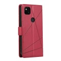 For Google Pixel 4a PU Genuine Leather Texture Embossed Line Phone Case(Red)