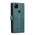 For Google Pixel 4a PU Genuine Leather Texture Embossed Line Phone Case(Green)