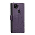 For Google Pixel 4a PU Genuine Leather Texture Embossed Line Phone Case(Purple)