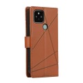 For Google Pixel 5 PU Genuine Leather Texture Embossed Line Phone Case(Brown)