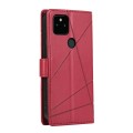 For Google Pixel 5a 5G PU Genuine Leather Texture Embossed Line Phone Case(Red)