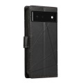 For Google Pixel 6 PU Genuine Leather Texture Embossed Line Phone Case(Black)