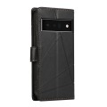 For Google Pixel 6 Pro PU Genuine Leather Texture Embossed Line Phone Case(Black)