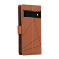 For Google Pixel 6 Pro PU Genuine Leather Texture Embossed Line Phone Case(Brown)