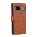 For Google Pixel 7 PU Genuine Leather Texture Embossed Line Phone Case(Brown)