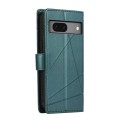 For Google Pixel 7 PU Genuine Leather Texture Embossed Line Phone Case(Green)