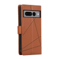 For Google Pixel 7 Pro PU Genuine Leather Texture Embossed Line Phone Case(Brown)