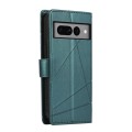 For Google Pixel 7 Pro PU Genuine Leather Texture Embossed Line Phone Case(Green)