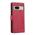 For Google Pixel 8 PU Genuine Leather Texture Embossed Line Phone Case(Red)