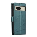 For Google Pixel 8 PU Genuine Leather Texture Embossed Line Phone Case(Green)