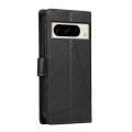 For Google Pixel 8 Pro PU Genuine Leather Texture Embossed Line Phone Case(Black)