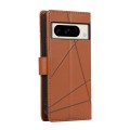 For Google Pixel 8 Pro PU Genuine Leather Texture Embossed Line Phone Case(Brown)