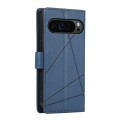 For Google Pixel 9 Pro PU Genuine Leather Texture Embossed Line Phone Case(Blue)