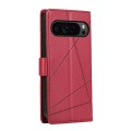 For Google Pixel 9 Pro PU Genuine Leather Texture Embossed Line Phone Case(Red)