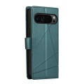 For Google Pixel 9 Pro PU Genuine Leather Texture Embossed Line Phone Case(Green)