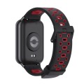 For Xiaomi Mi Band 8 Pro Mijobs Square Hole Breathable Silicone Watch Band(Black Red)